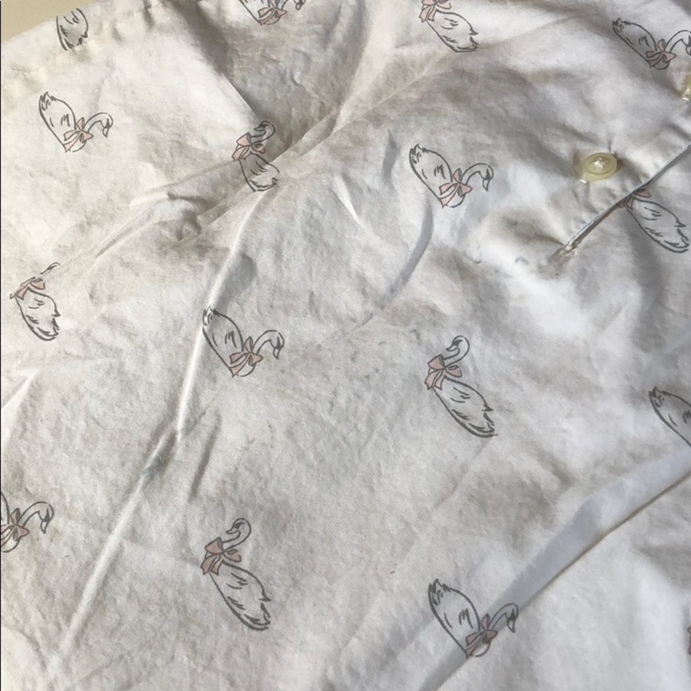 Janie And Jack | White Cap Sleeve Swan Blouse | 3T - Picture 6 of 8